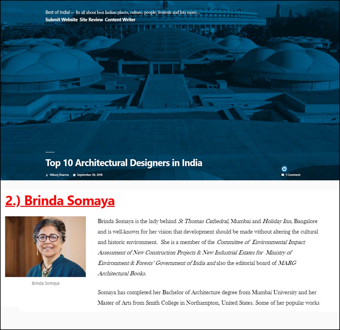 Top 10 Architectural Designers in India - September 2018